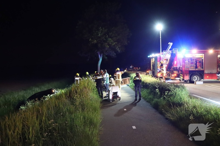 Auto belandt in sloot na ongeval