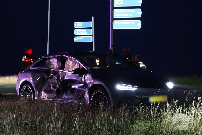 Verkeersongeval met twee voertuigen