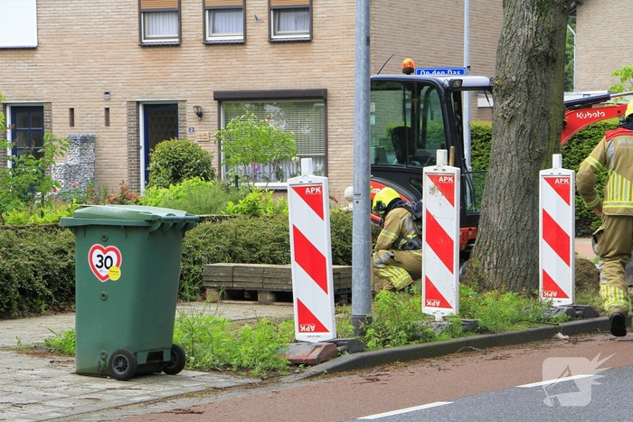 Gaslek ontdekt tijdens werkzaamheden