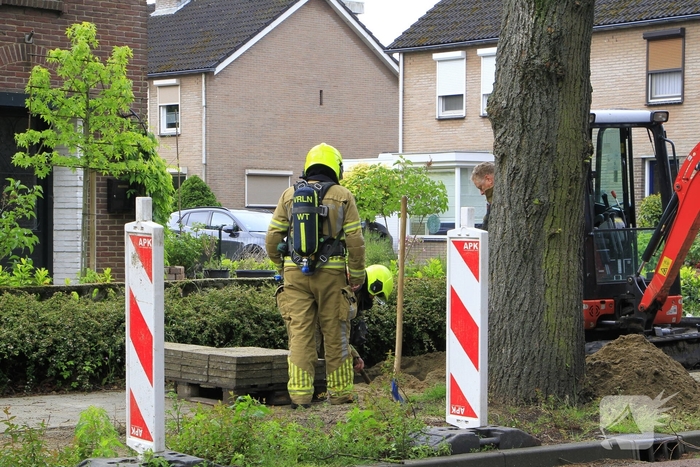Gaslek ontdekt tijdens werkzaamheden