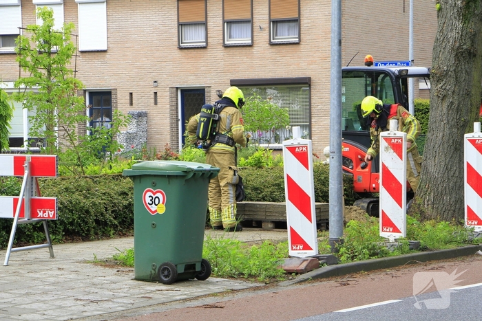 Gaslek ontdekt tijdens werkzaamheden