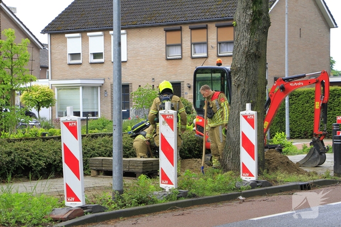 Gaslek ontdekt tijdens werkzaamheden