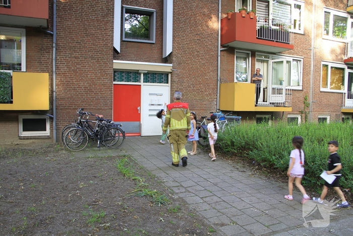 Kinderen helpen brandweer bij bevrijding van vastzittende kraai