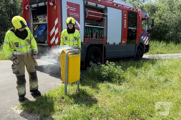 Buitenbrand ontstaan door prullenbakbrand