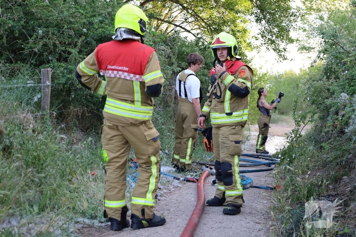 Brand in berm en struikgewas snel onder controle