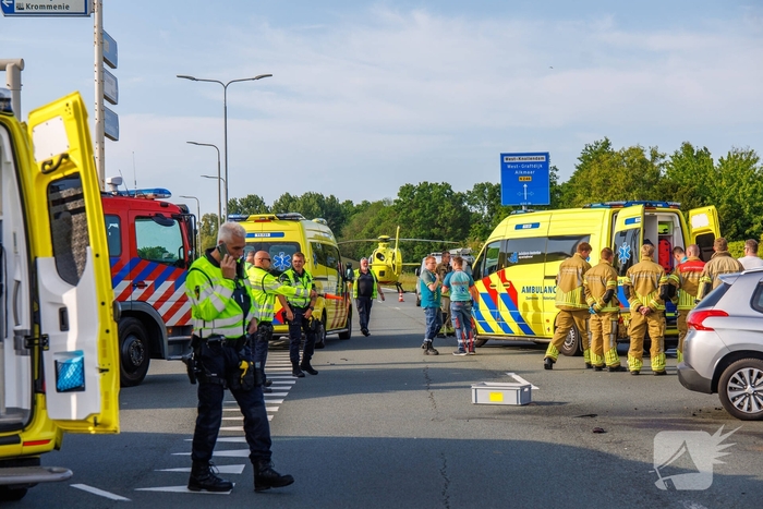 Zwaar ongeval tussen motor en auto met meerdere gewonden