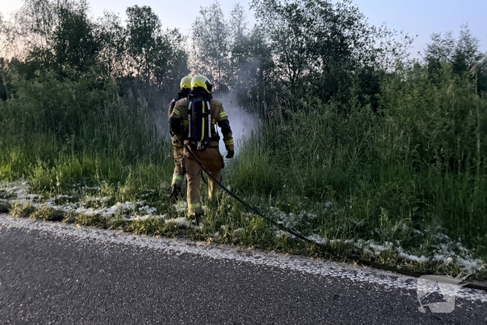 Buitenbrand langs fietspad