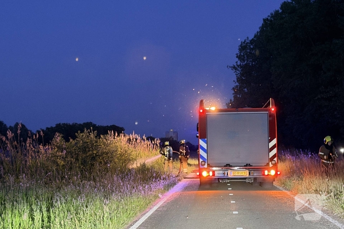 Buitenbrand langs fietspad