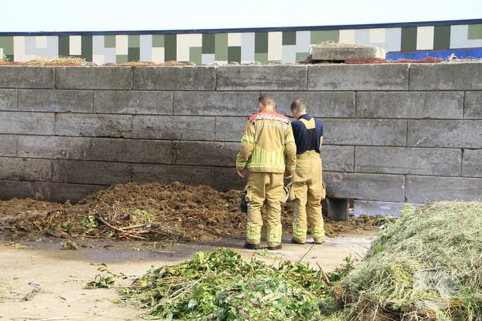 Buitenbrand veroorzaakt door hooibroei