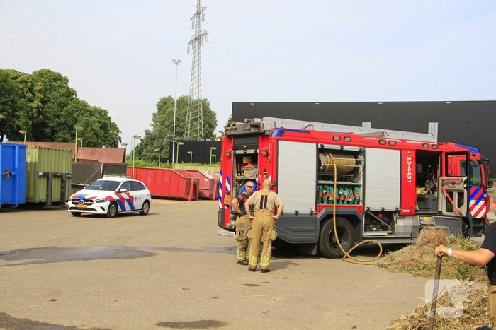Buitenbrand veroorzaakt door hooibroei