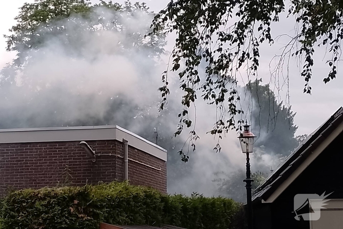 Brand in coniferen Haag veroorzaak flinke rookontwikkeling