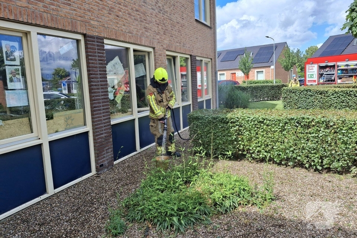 Brand in prullenbak geblust