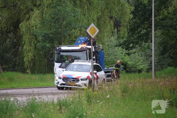 Politieauto loopt schade op bij eenzijdig ongeval