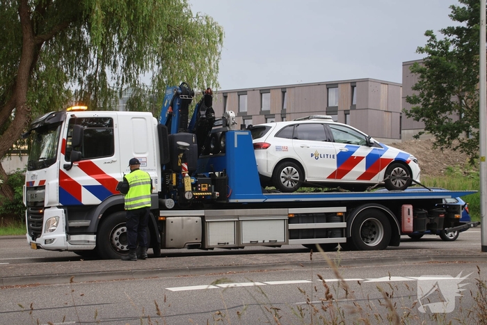 Politieauto loopt schade op bij eenzijdig ongeval