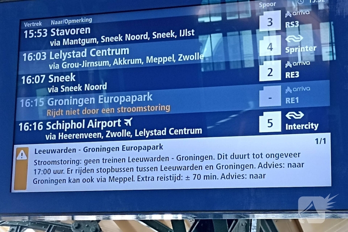 Stroomstoring verstoort treinverkeer