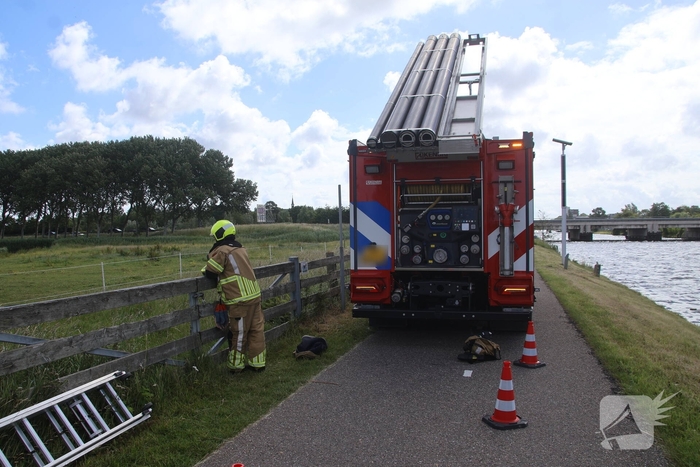 Brandweer redt paard uit water