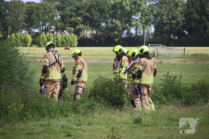 Brandweer redt paard uit water