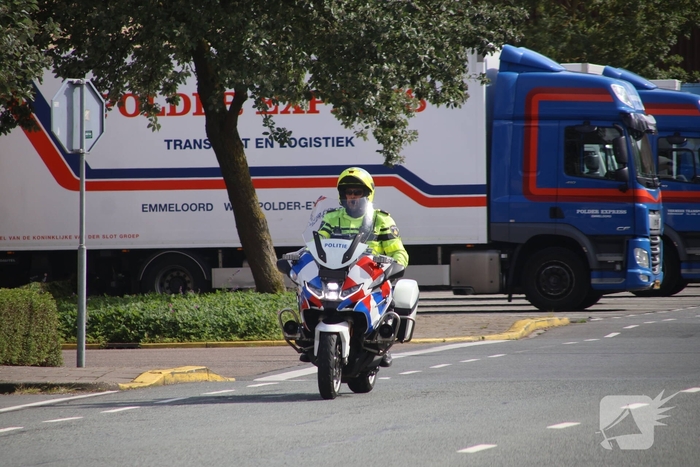 Motorrijder aangereden door vrachtwagen