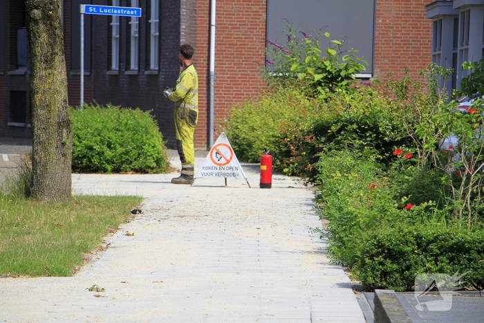 Gasleiding geraakt tijdens graafwerkzaamheden